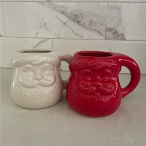 Santa Claus Ceramic Mugs - Red and White